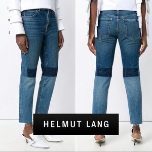 Helmut Lang Patchwork Slight Crop High Rise Jeans
